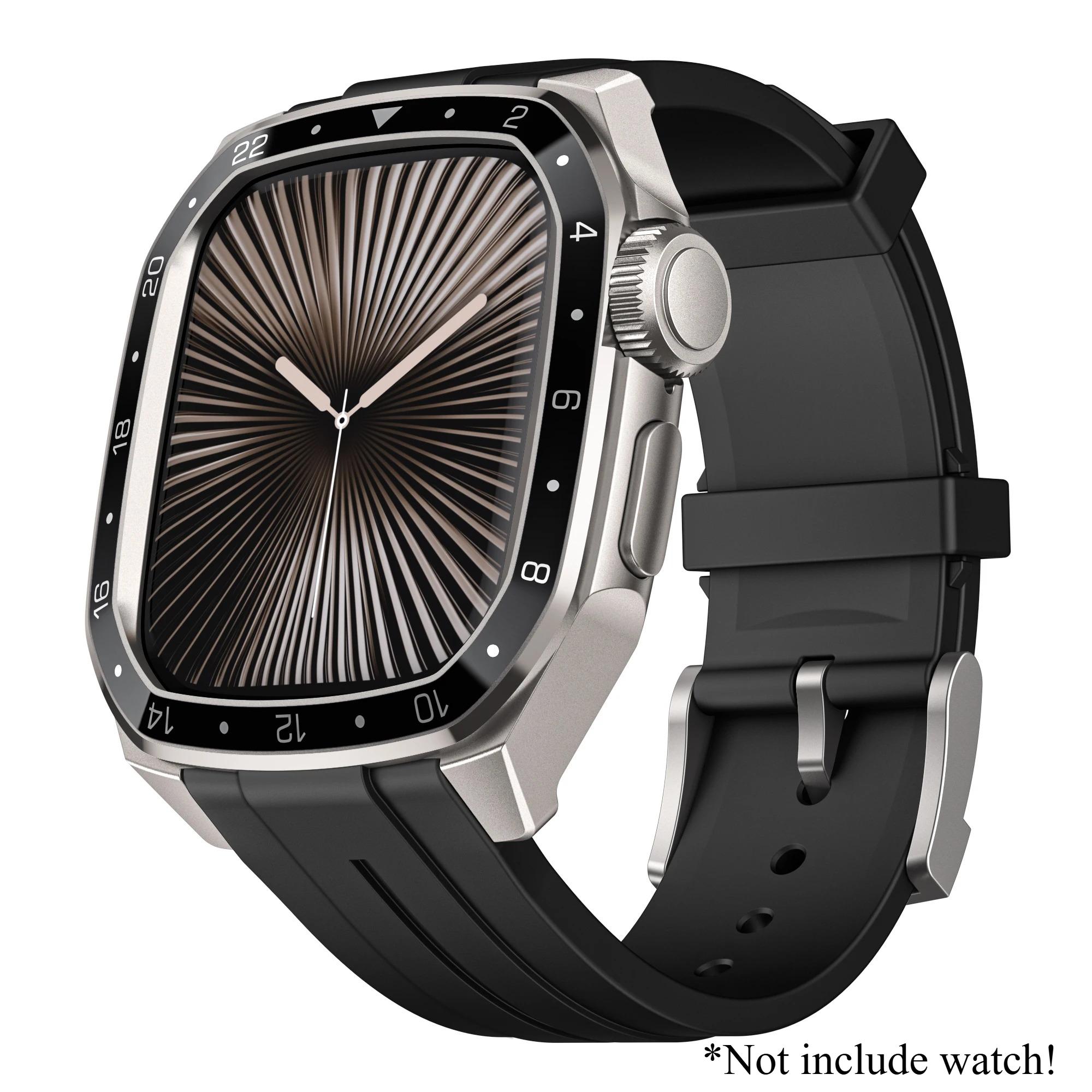 

Металлический корпус+силиконовый ремешок для ремешков Apple Watch Series 11 10 46 мм Противоударная защитная крышка Iwatch Series 9 8 7 45 мм Ремешок Series 7 8 9 45mm