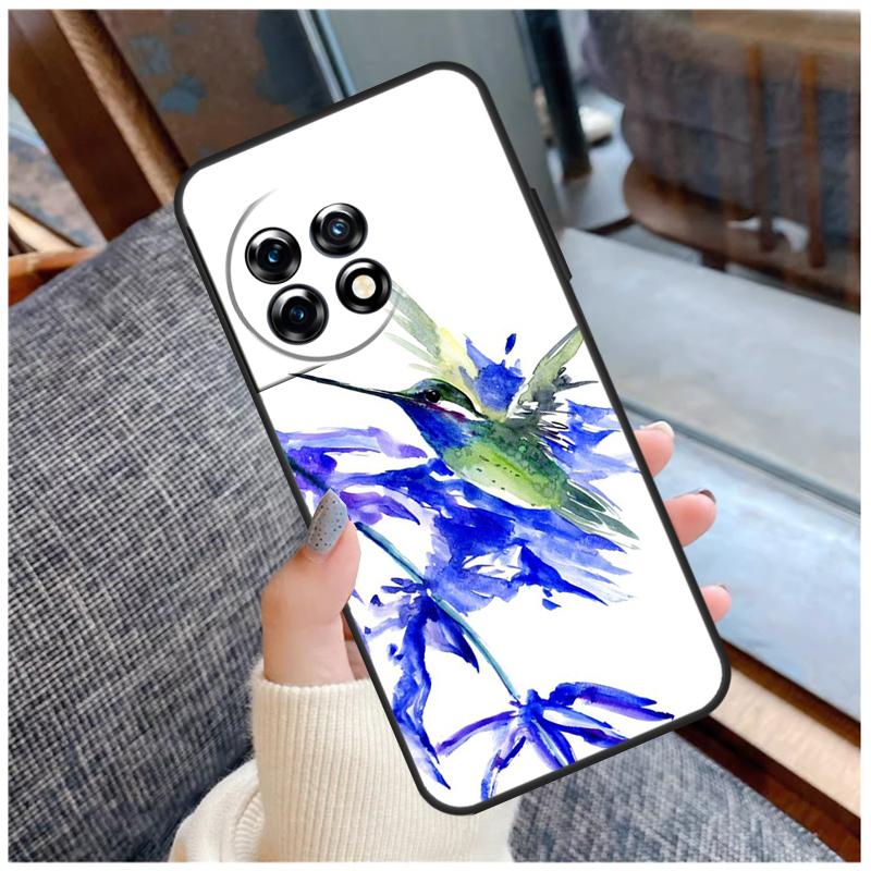 Hummingbird and Flowers Case For OnePlus 13T 8T 10T 9 10 Pro 15 13 12 11 13R 12R Nord CE 5 2 3 4 Lite N20 N30 Coque