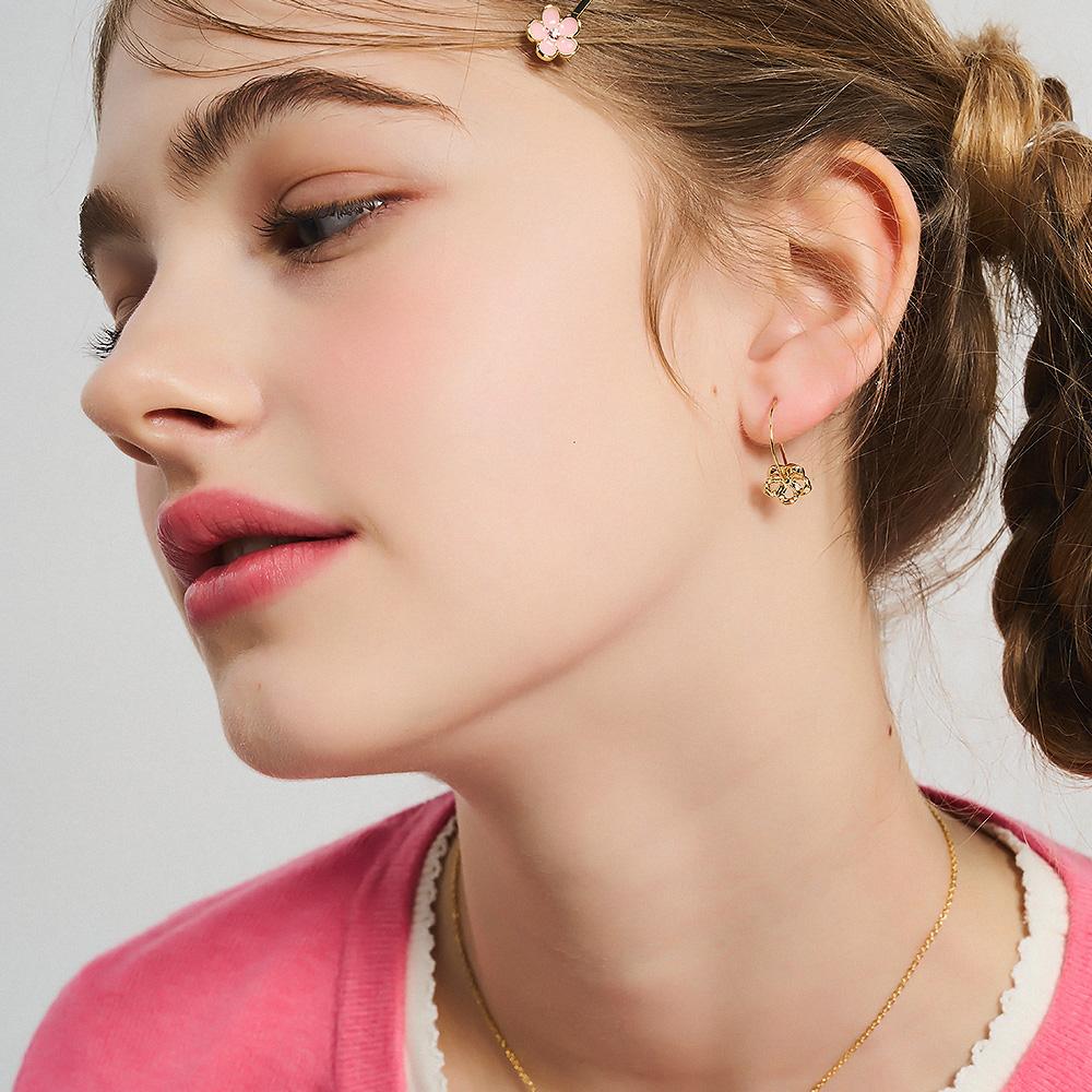 Dana Burton Petit Joy Blossom Hoop Flower Earrings