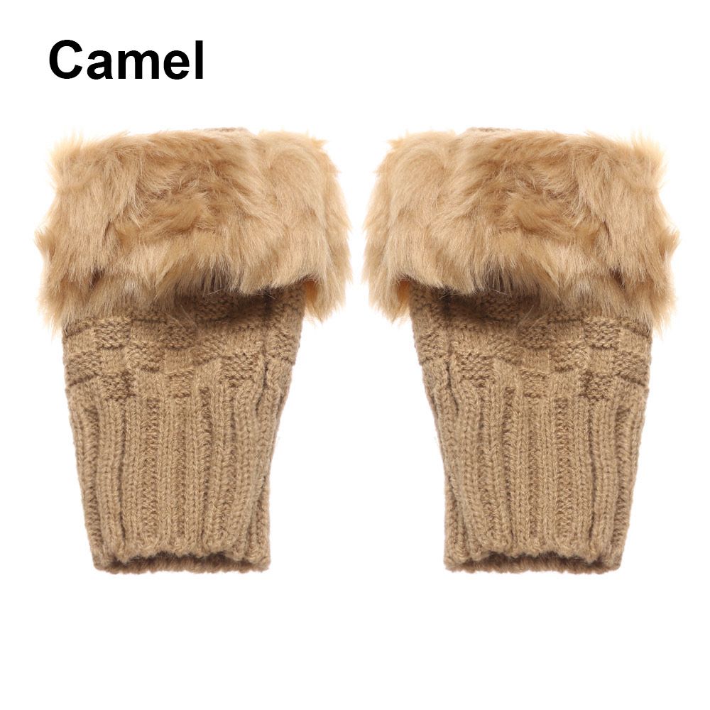 Winter Half Finger Elastic Thicken Warm Warm Mittens Knitted Gloves Faux Rabbit Hair Gloves