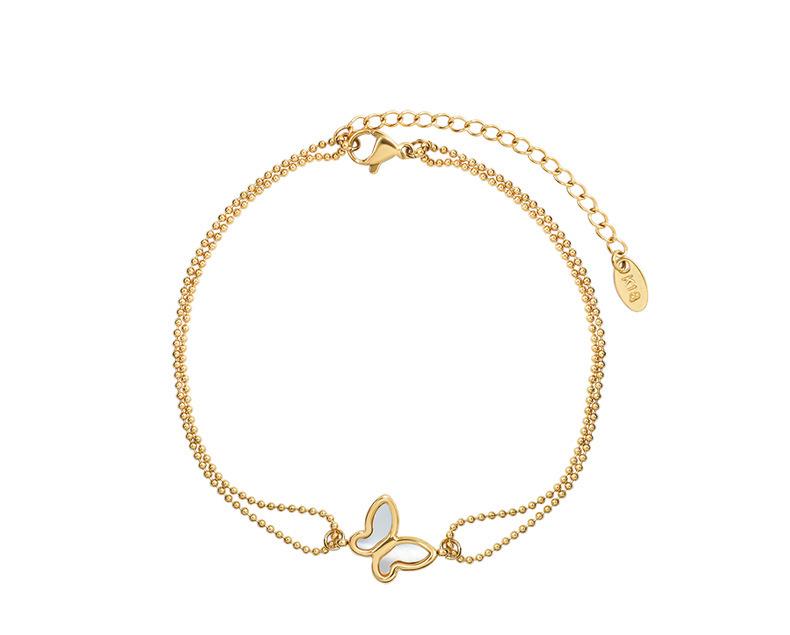 18K Gold Plated Butterfly Anklet for Women – Stainless Steel & Titanium Foot Jewelry S103