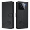 For Xiaomi 15 Case with Strap RFID Blocking Leather Wallet Phone Cover Cat Mouse Pattern