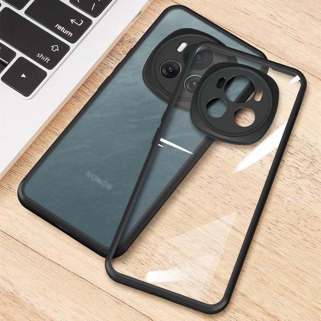 

Для чехла Honor Magic 6 Pro Чехол Honor Magic 6 Pro Funda Coque Жесткий Прозрачный ПК Мягкий ТПУ Защитный Чехол-накладка Для Honor Magic 6 Pro For Magic 6 Pro чёрный