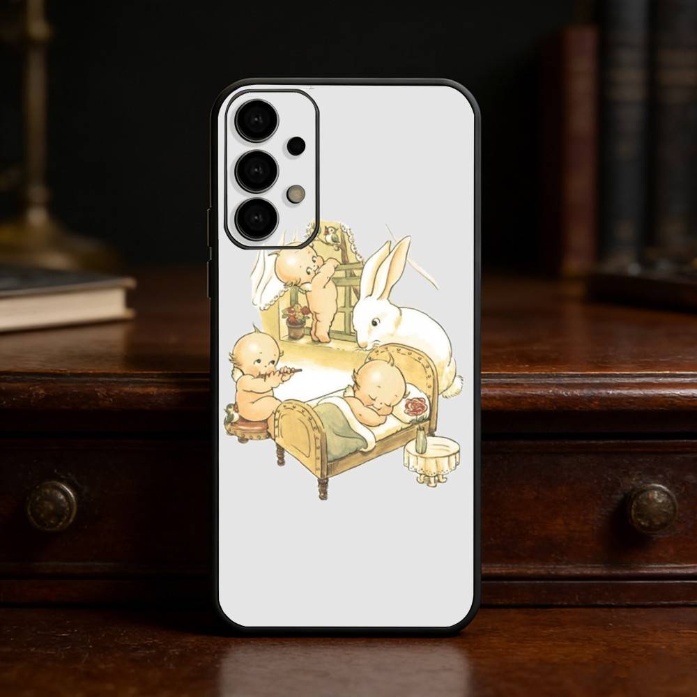 Kewpie Cute Angel baby Clear phone Case For Samsung S25,24,21,22,23,30,Ultra,20,Plus,Fe,Lite,Note Soft Black Cover