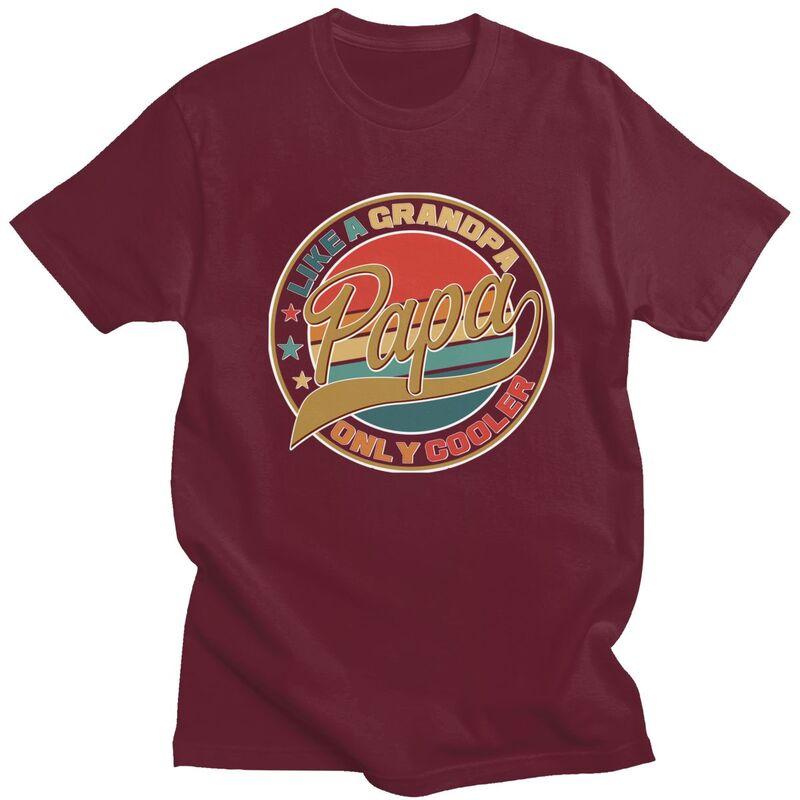 Custom Male Papa Like A Grandpa Only Cooler T Shirts ShortSleeve Cotton Tshirt Tshirt Casual Dad Fathers Day Gift Tee
