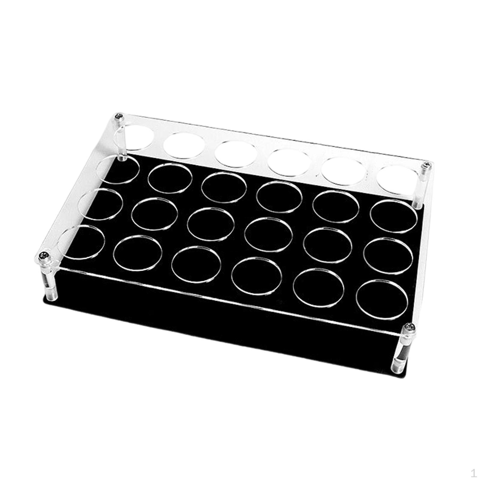 Acrylic Glass Holder Cup Rack Display Case Bar Accessories Tasting Serving Tray for Home 12 hole 20cm