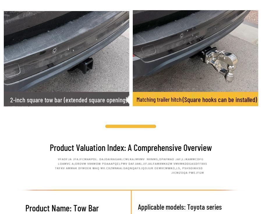 Enhanced Tow Bar for Toyota Highlander, Vellfire, RAV4, and Corolla Cross