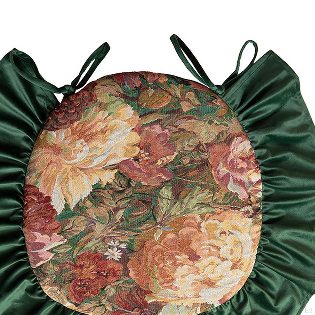 Chair Cushion Stool Floral Pattern Vintage Spring Thickened Seat Pad for