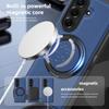 KEYSION 360° Rotating Magnetic Ring Stand PU Leather Case for MagSafe for Samsung Z Fold 7 5G Wireless Charging Phone Back Cover