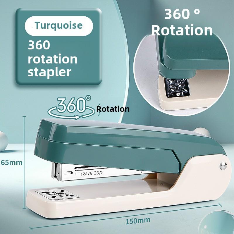 

1pc 360° Rotatable Stapler with Staple Remover, Heavy Duty Stapling Machine for Home Office, Large Capacity & Strong Clutch зелёный