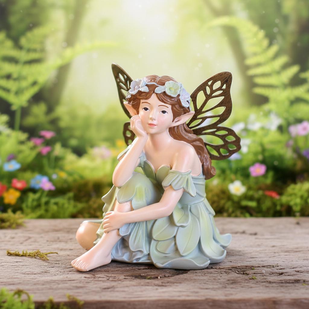 Resin Vintage Fairy Statue For Outdoor Garden Decoration Spring Summer Flower Pot Design