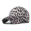 Cotton Pattern Leopard Baseball Cap Unisex Curved Brim Sun Hat For Casual Wear