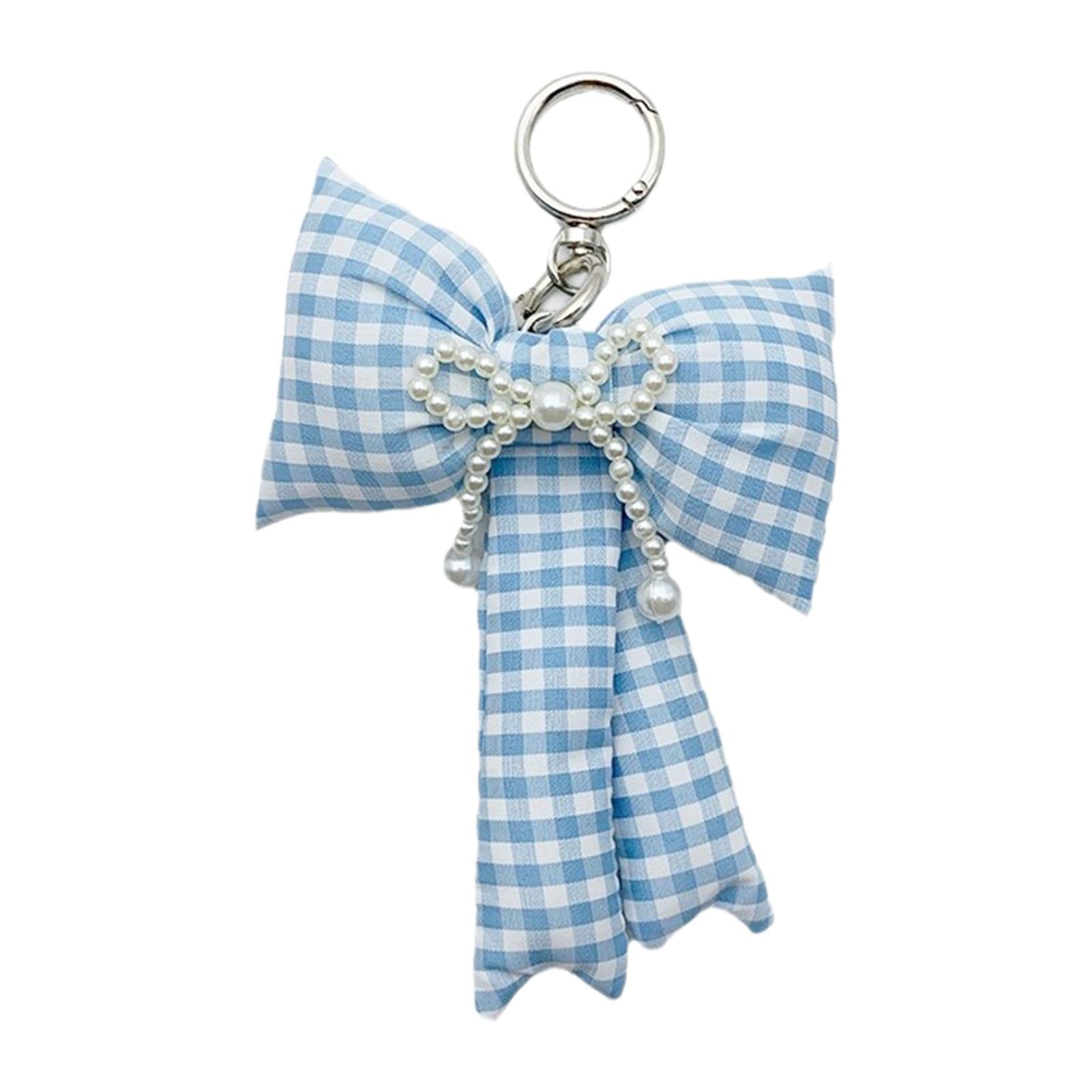 

Элегантные брелки с бантами для женщин, симпатичный брелок с бисером и бантом, эстетичный брелок для телефона, аксессуары, брелок синий