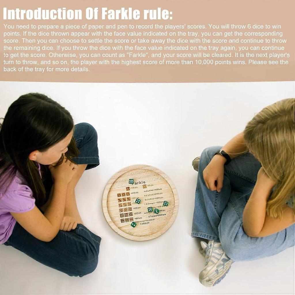 7-Zoll Farkle Würfelbecher, Holz-Würfelbecher für Farkle Klassisches Würfelspiel mit 6