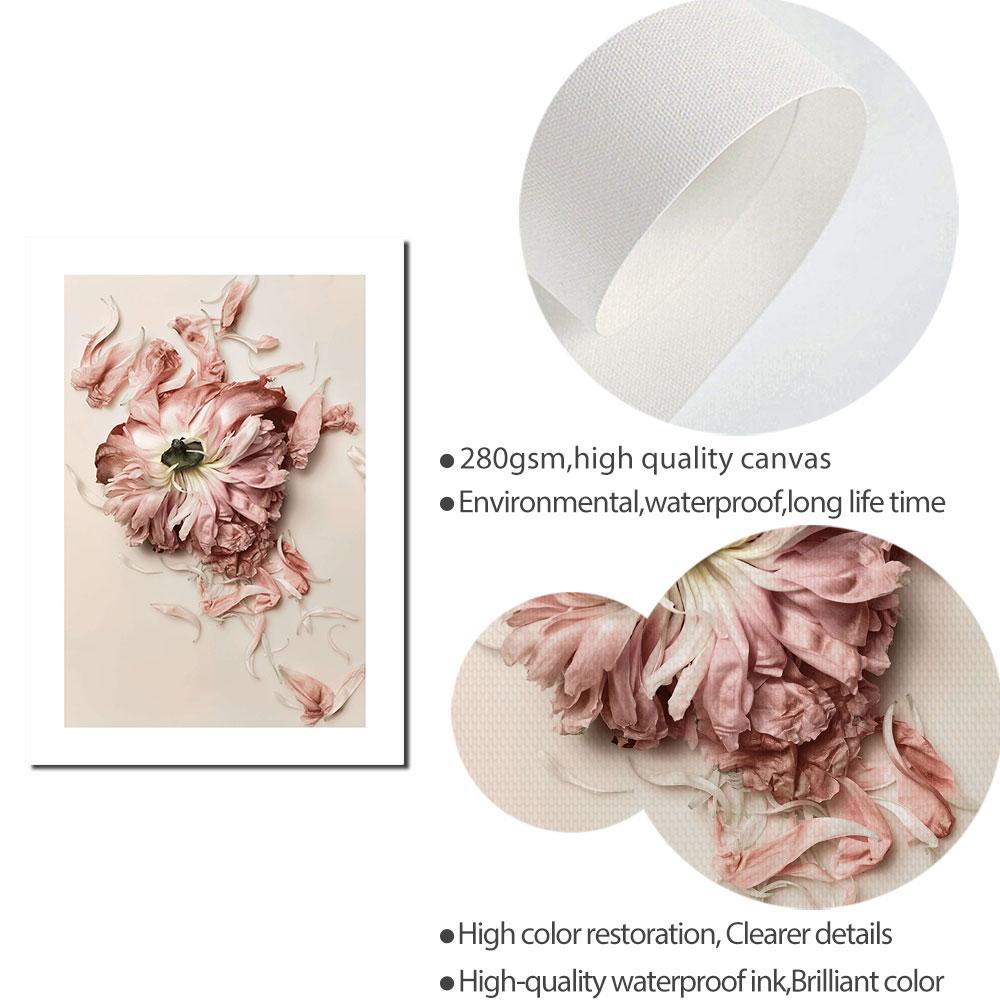 White Pink Red Flower Posters and Print Beatiful Peony Lily Poppy Canvas Painting Modern Wall Art Picture Living Room Decoration