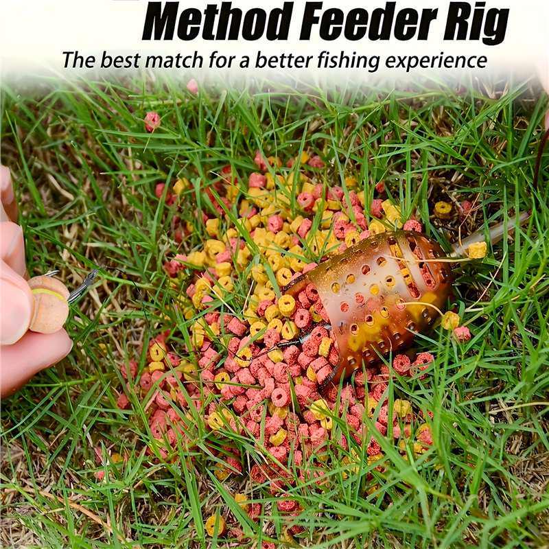 European Carp Fishing Rig: Barbed Hook & Bait Cage for Hand-Cast Rod