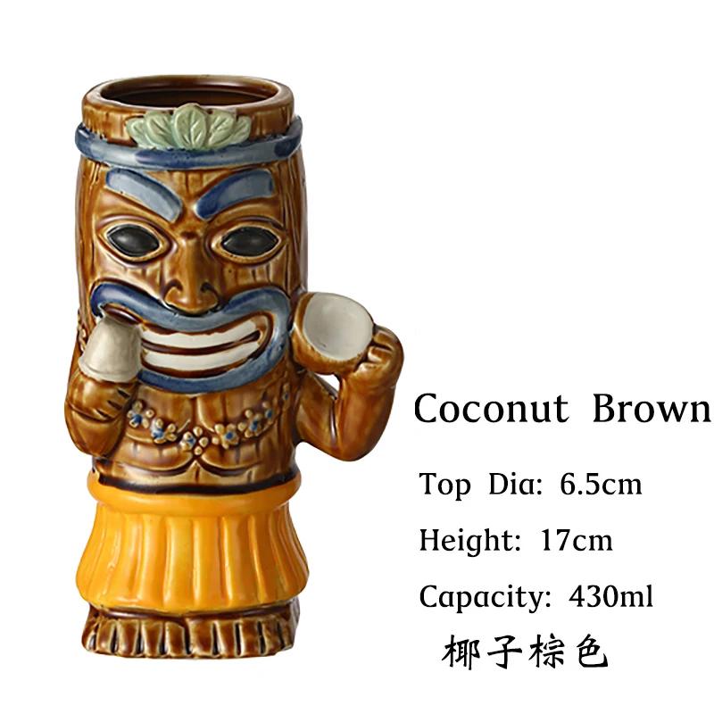 1PCS Tiki Mugs Ceramic Mug Party Cocktail Tumbler For Liquor, Beverages