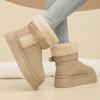 Fashion Faux Fur Winter Ankle Boots Women Fashion Buckle Anti Slip Platform Snow Boots Woman Plus Size Faux Suede Warm Short Booties