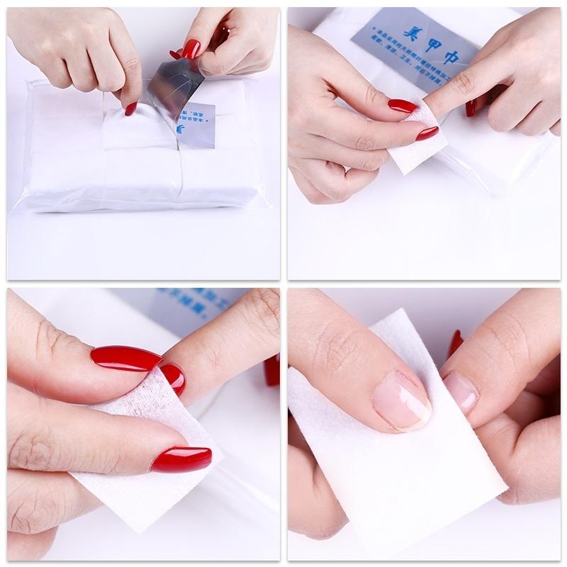 900Pcs/Bag White Lint Free Nail Polish Remover Cotton Pads Nail Art Soft Wipes Cleaner Nail Art Accessories Manicure Tool