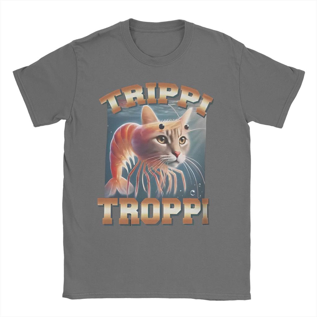 Men's TRIPPI TROPPI T Shirts Italian Brainrot Meme Cotton Clothes Casual Short Sleeve O Neck Tee Shirt
