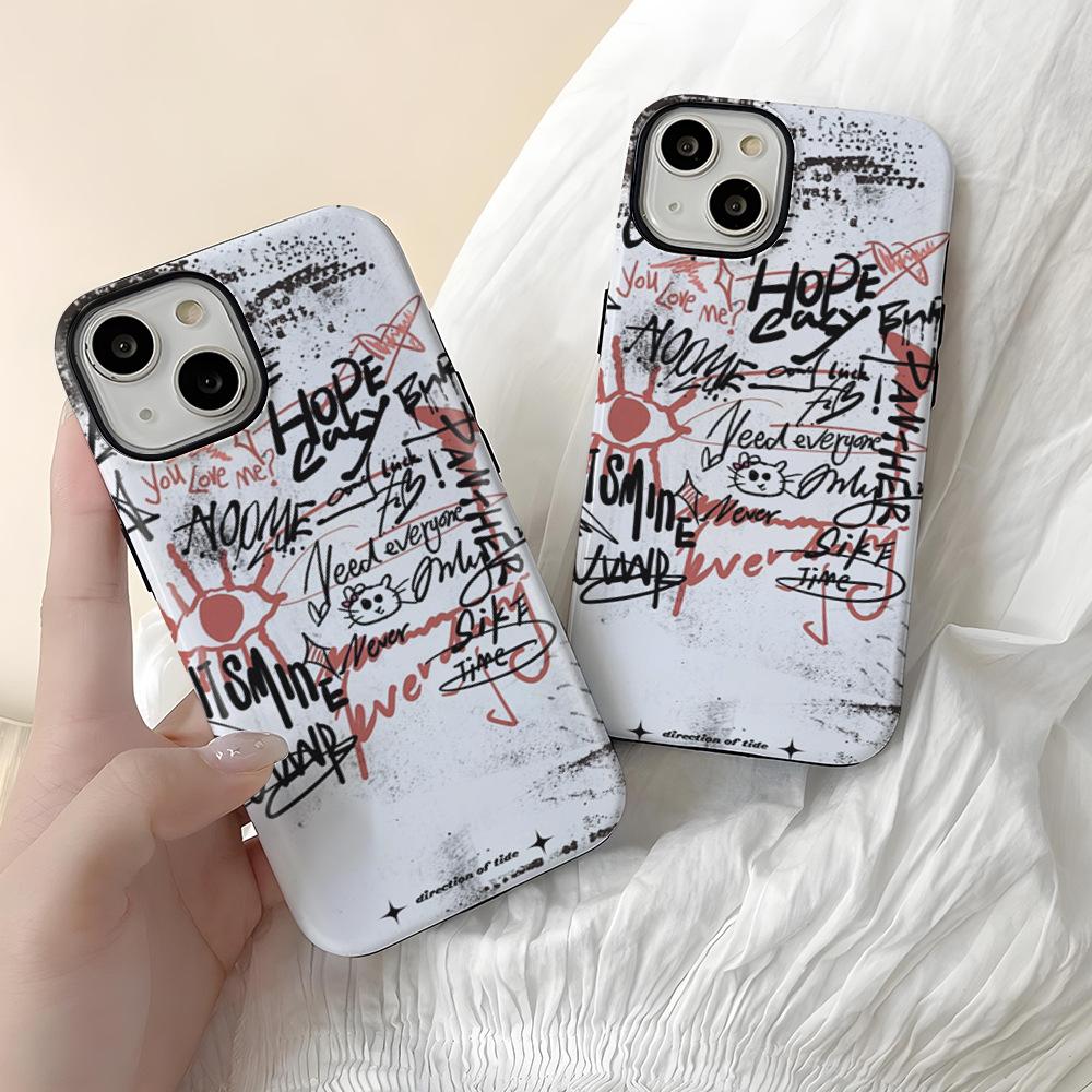 Tide brand graffiti English matte protective case Magnetic suction Apple 17 mobile phone case iPhone16promax wireless charging