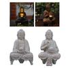 Wetterfeste Harz-Buddhas mit Solarleuchten Solarenergie Buddhas Statue Geeignet für den Innen- und Außenbereich