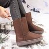 Northeast snow boots fur integrated medium boots winter outdoor warm cotton shoes non-slip piled thickened short boots