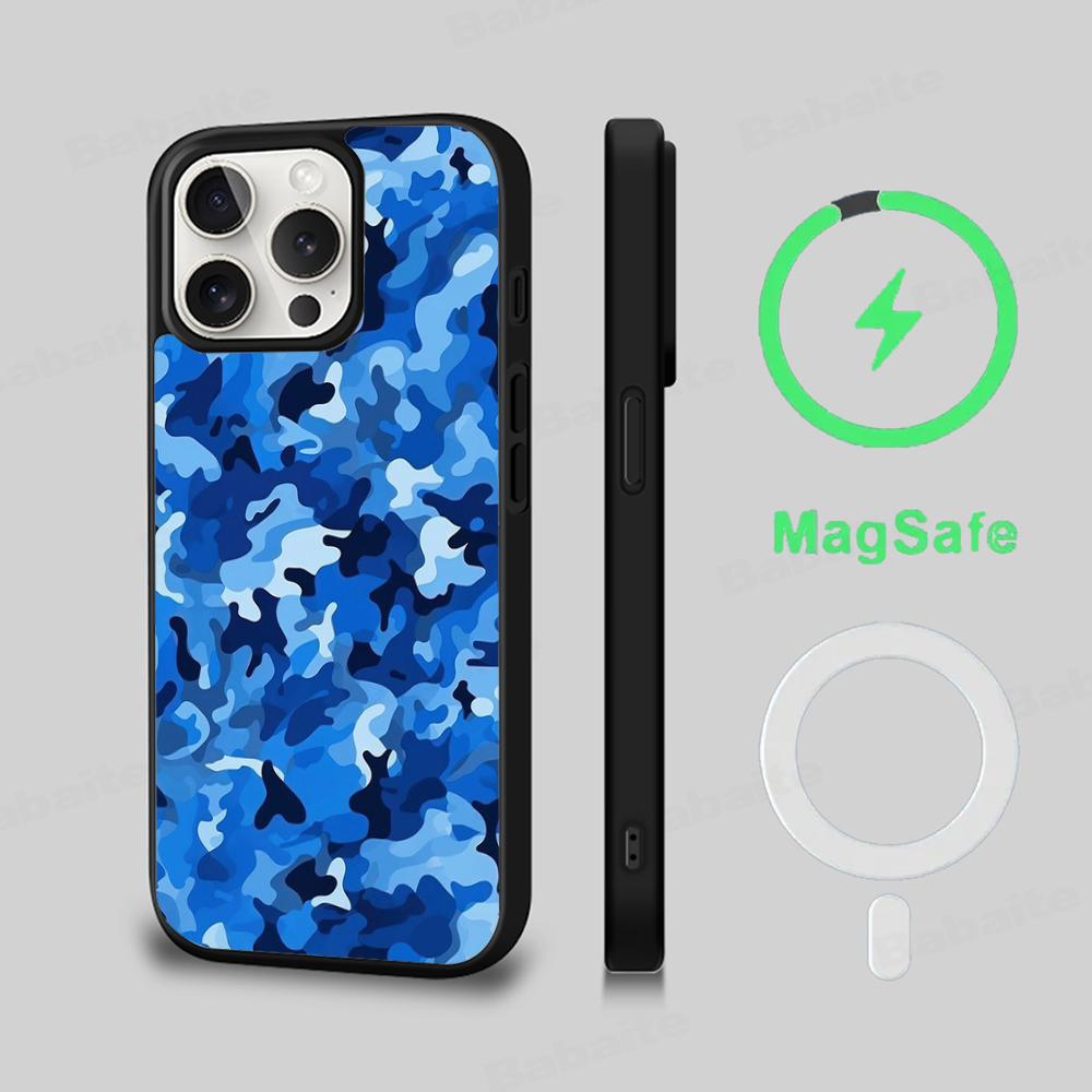 Camouflage Camo Military Army Phone Case Magnetic Case For IPhone 16 14 13 12 11 15 Pro Max Plus For Magsafe Wireless Charge