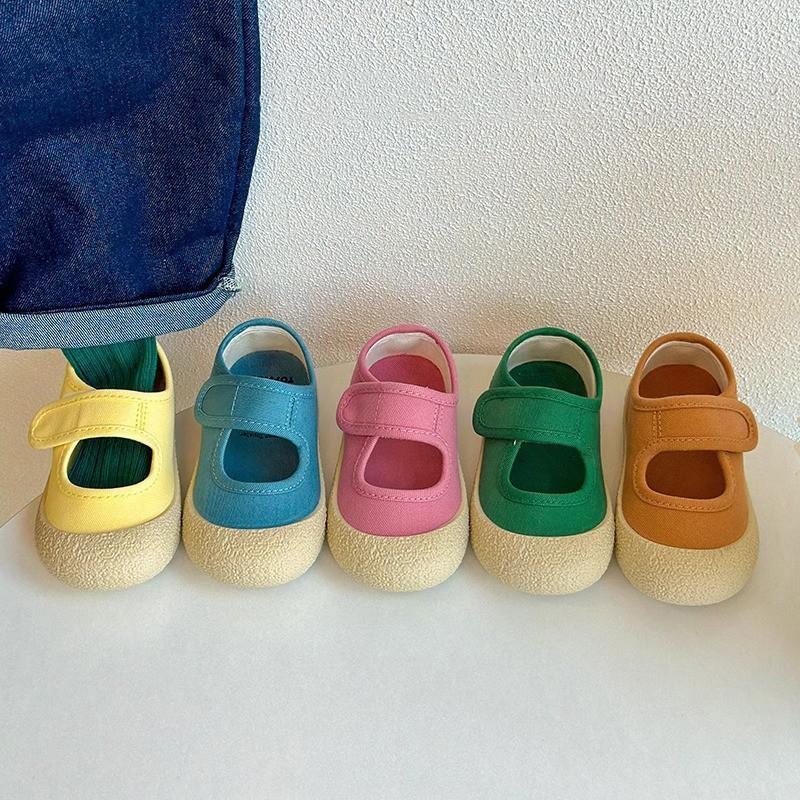 Baby toddler shoes baby shoes 2025 summer new girls square mouth canvas shoes soft sole men's Korean version casual shoes