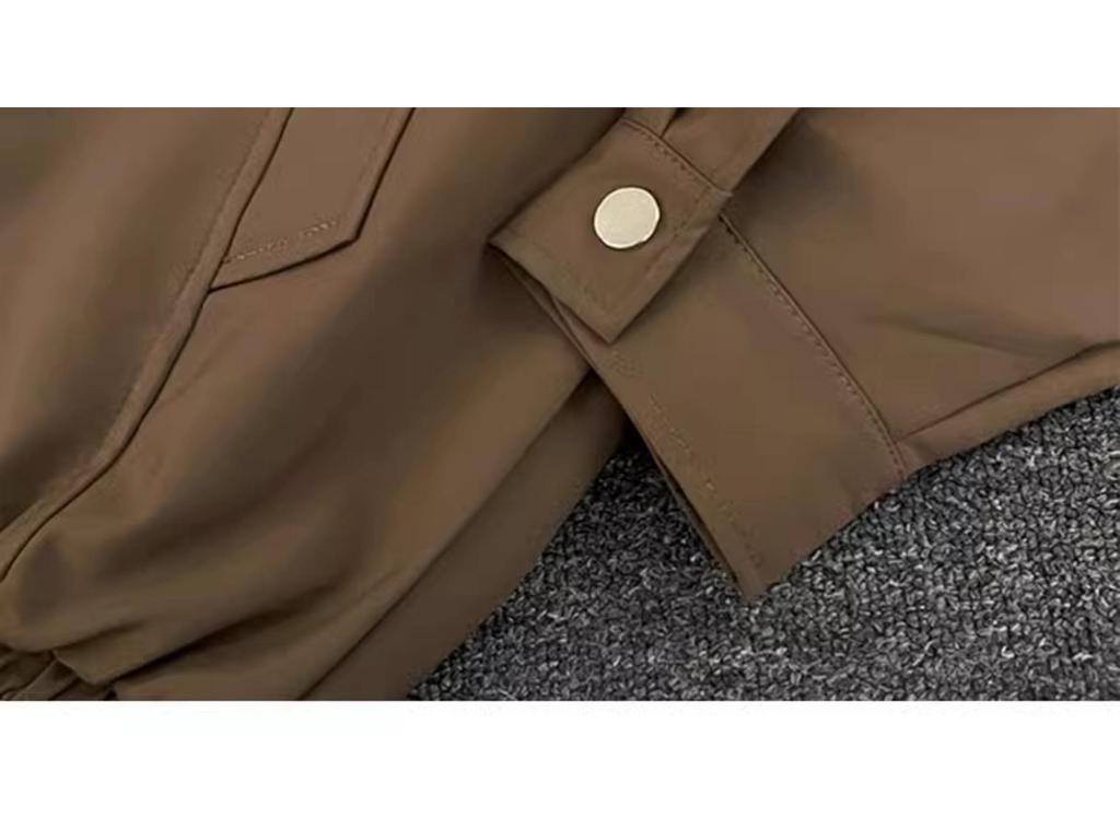 Men's Retro Plaid Patchwork Flight Jacket - Brown Casual Baseball Style