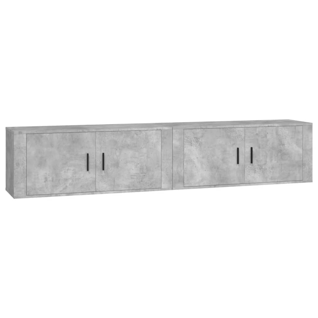 Wall Mounted TV Cabinets 2 pcs Concrete Grey 100 x 34.5 x 40 cm