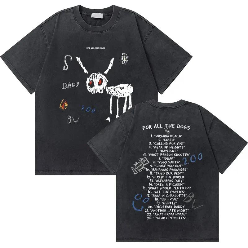 Washed Vintage Rapper Drake Take Care Album Graphic T Shirts Men Hip Hop Retro Tshirt Mens Fashion Casual Oversized Tee Shirt