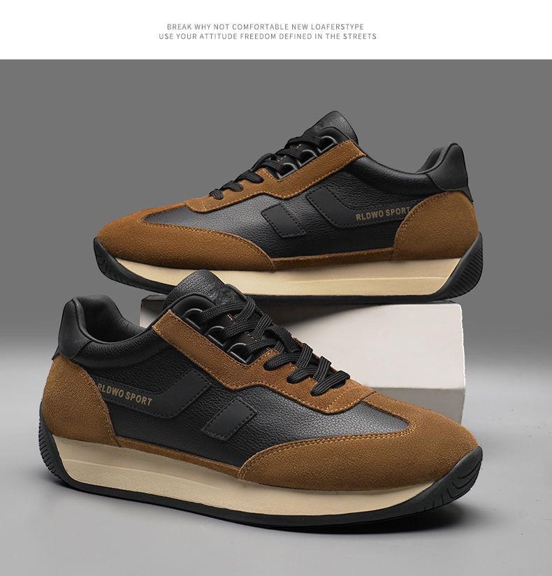 Frühlings Herren Forrest Gump Leder-Sneakers – Dicke Sohle, Rutschfest, Vielseitige Casual Dad-Schuhe.