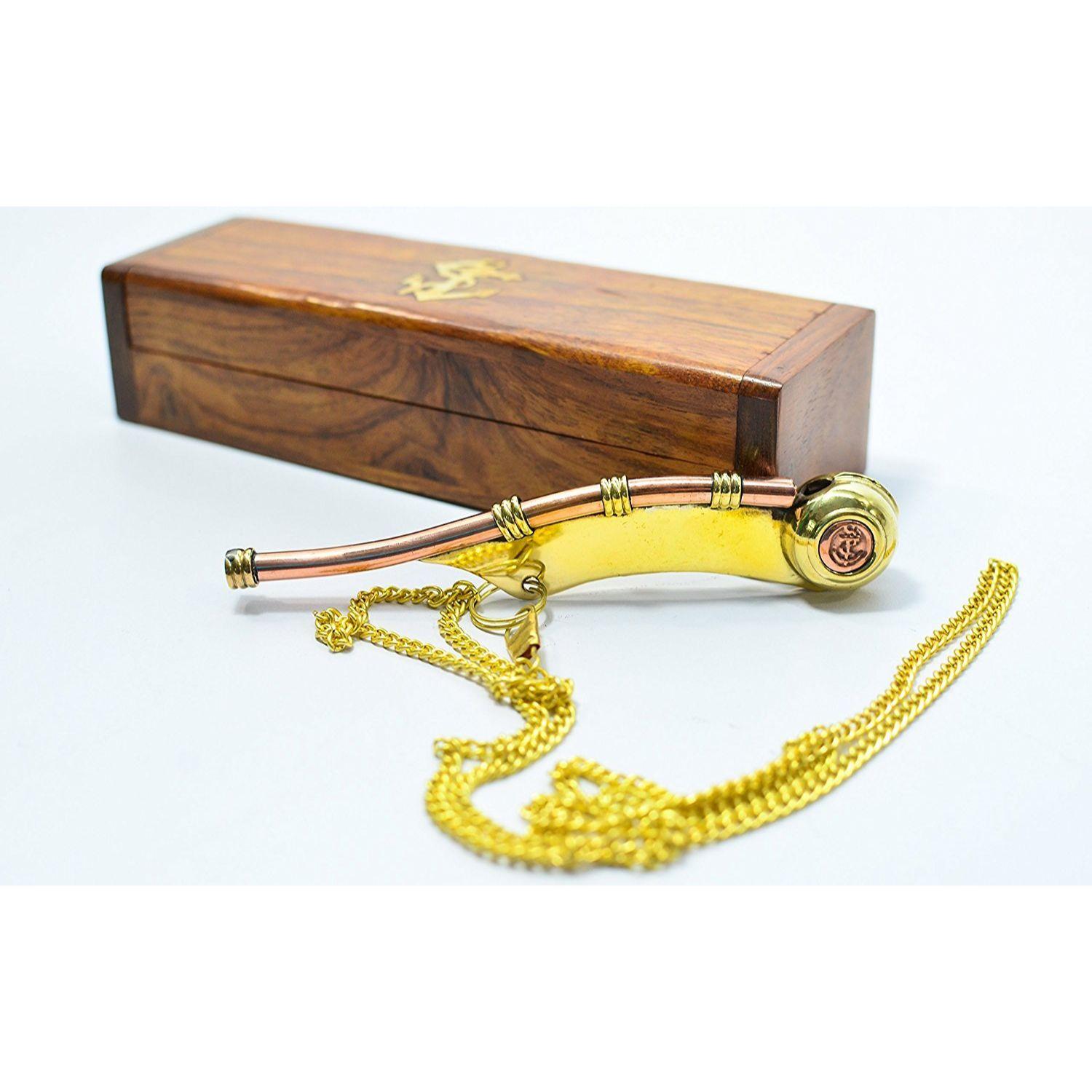 

Vintage Brass Brass Whistle Necklace (5.14 cms)