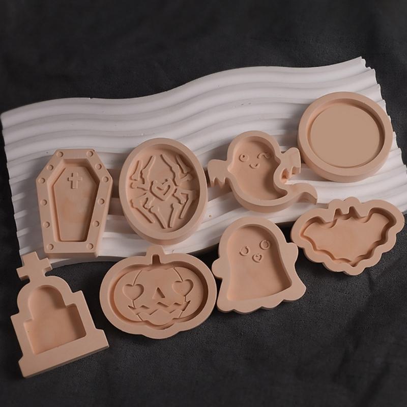 Halloween-Treibsand-Formen-Set für Bastelarbeiten und festliche Dekorationen Kürbis Grabstein Sarg Dekorationen Silikonform