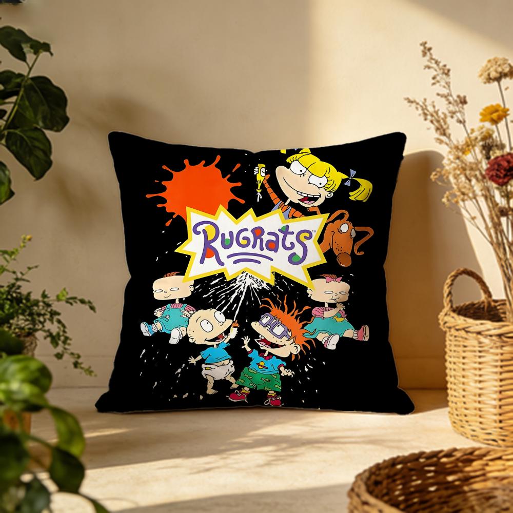 Trendy RRugratses Cushion Cover Versatile DoubleSided Pillow Case Fit for Sofa Bed Car Daily Decor