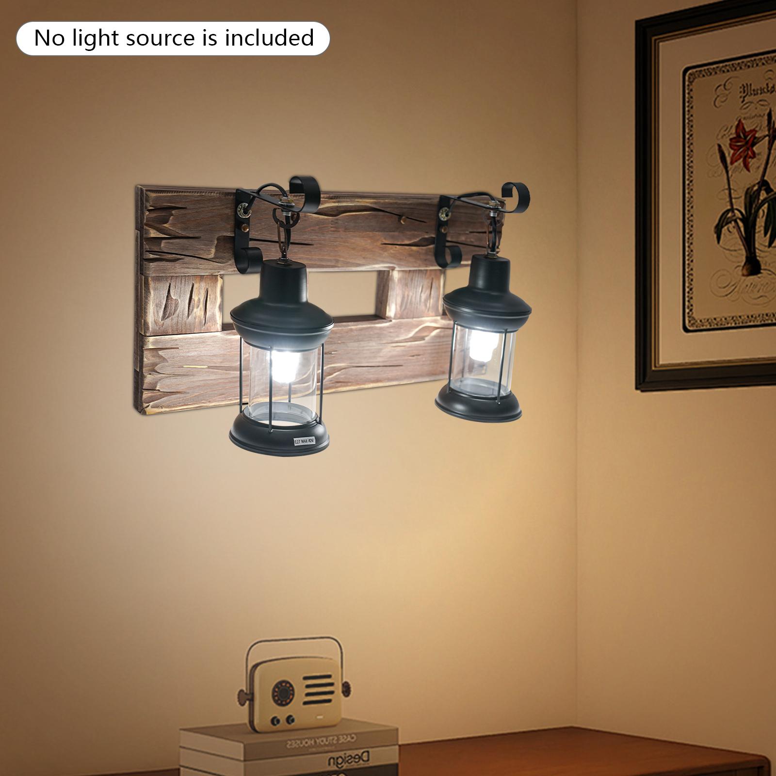 

Iron Wall Lamp,Brown Decorative Wall Light Wall Switch Applicable 8m² Assembly Required for Cabin,Dining Room 31-40W&Brown