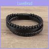 Ins Style Geometric Leather Bracelet With Natural Stone Grinding Stone Latest Trend In Personalized Fashion