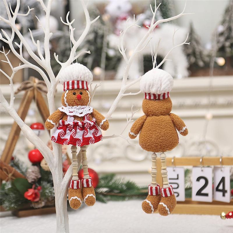 2PCS Gingerbread Ornaments Christmas Gingerbread Ornaments Hanging Gingerbread Hanging Ornaments For Xmas Tree
