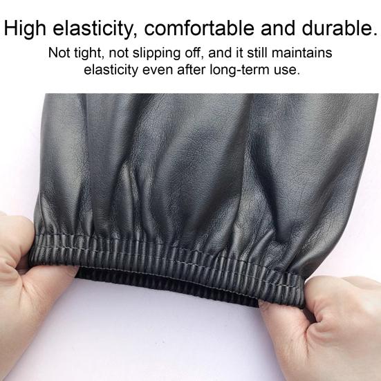 1 Pair Waterproof Arm Sleeves Oil-Proof Imitation Leather Arm Sleeves with Elastic Cuffs Long Protective Covers for Kitchen Labor Industrial Work