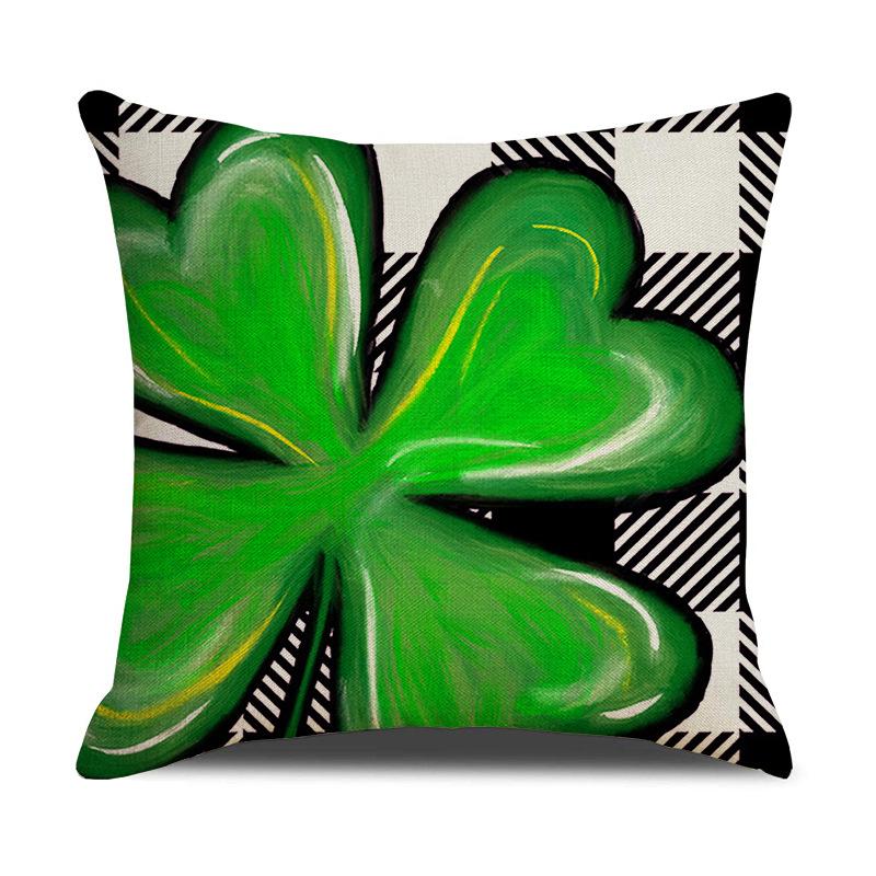 

Jit St. Patrick s Day Nordic Style Pillow Waist Holiday Letter Linen Bedside Sofa Waist Pillow Case 45 * 45Cm-linen (excluding pillow core)