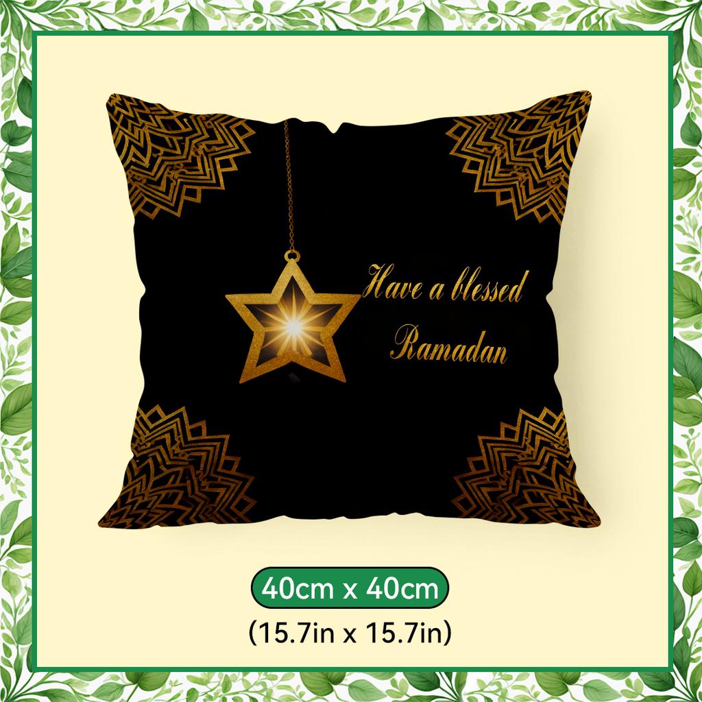 Ramadan Golden Crescent Moon Cushions Pillowcase Polyester Cushion Cover Throw Pillow Pillowcover Home Car Sofa Decor