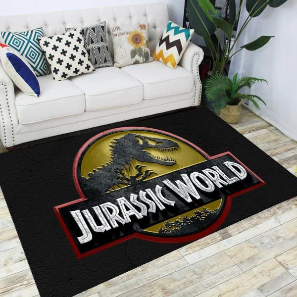 Jurassic Park Dinosaurier-Cartoon-Teppiche, rutschfester Teppich für Wohnzimmer, Schlafzimmer, Fußpolster-Dekoration, Kinderspiel-Bodenmatte