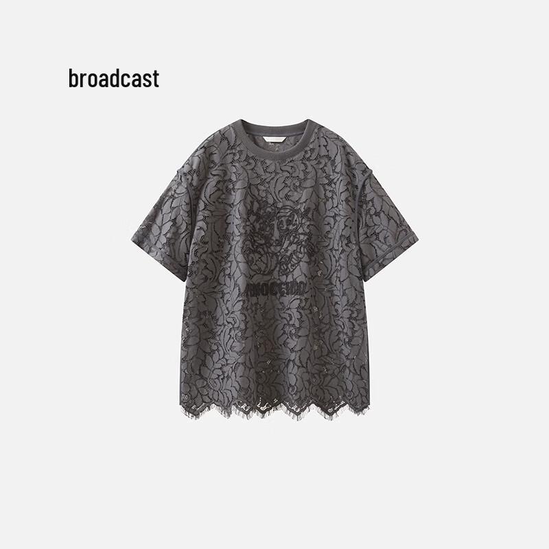 Broadcast Embroidered Crewneck T-Shirt L