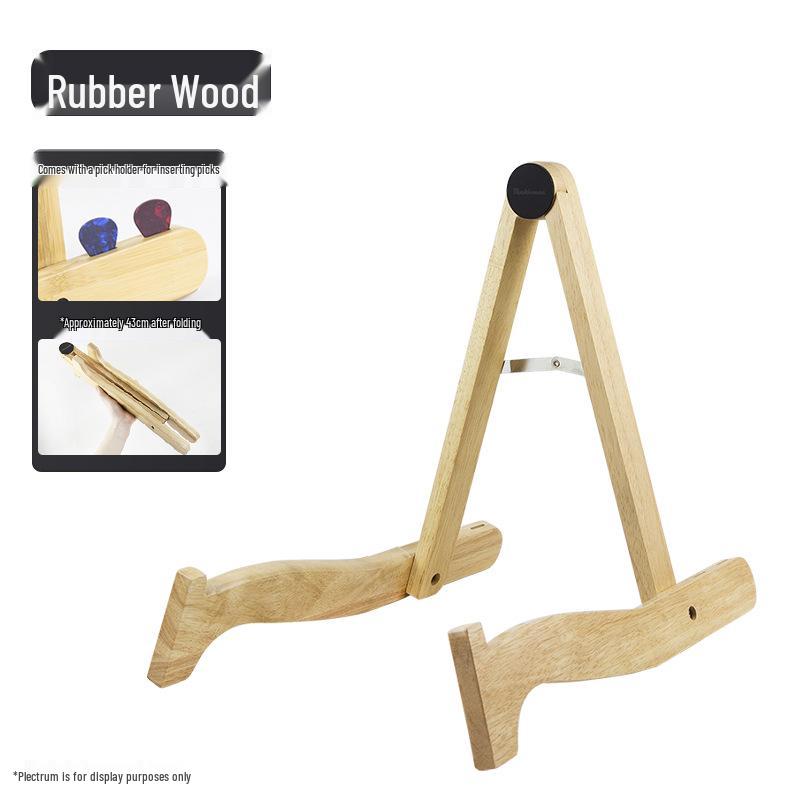 ROCKHOUSE Solid Wood Vertical Guitar Stand for Acoustic, Electric, and Folk Instruments