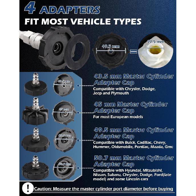 3L Brake Fluid Bleeder Kit w/ 1L Catch Bottle, Pressure Brake Bleeding Tool, Manual Power Bleeder Pump for Flush Brakes and Clutch System, Upgraded