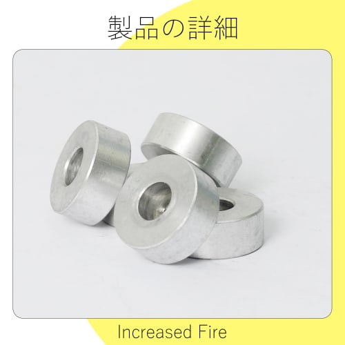 Increased Fire Aluminum Spacer, M8, 8.2mm ID x 20mm OD x 8mm Thick, Set of 5, Round Spacer Screw Standoffs