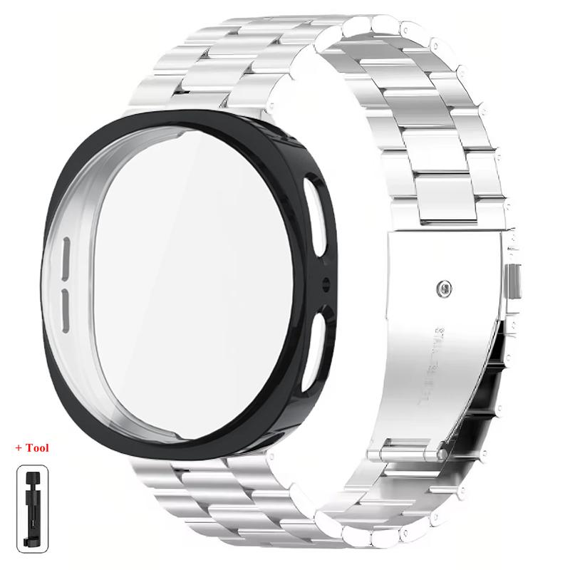 Case+Stainless Steel Strap For Samsung Galaxy Watch 8 44mm 40mm Bracelet+Soft TPU Case Protector For Galaxy Watch 8 44mm Correa