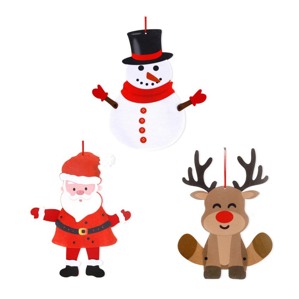 

3pcs/set Santa Claus Christmas Felt Pendant Cartoon Christmas Wall Hanging Christmas 3pcs/set