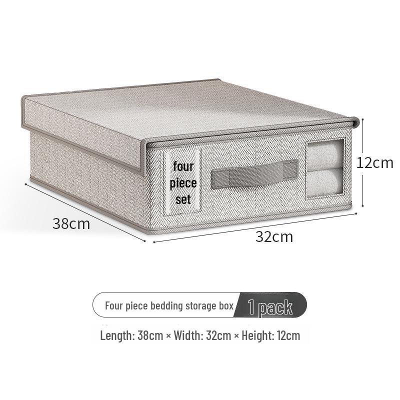 Oxford Cloth Quilt and Blanket Storage Box - New Four-Piece Wardrobe Organizer